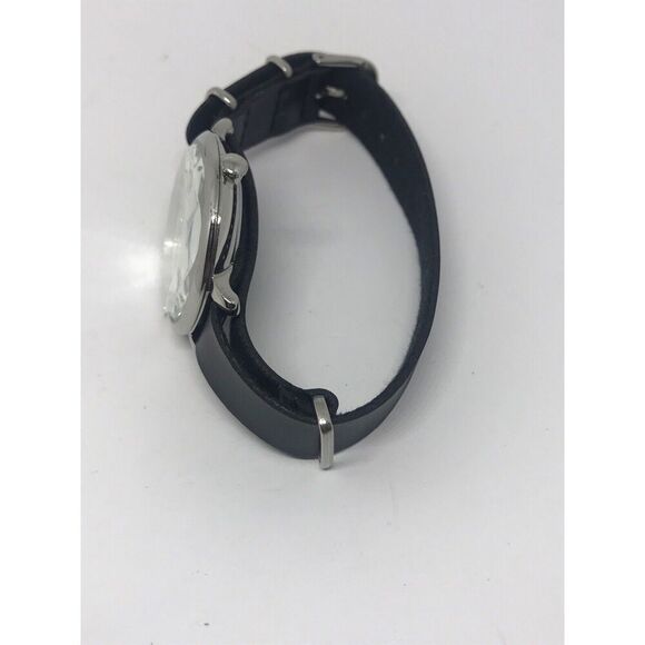 Fossil Le1032 Women's Black Leather Analog White Dial Quartz Genuine Watch No36 - Picture 7 of 9